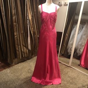 Hot pink evening gown
